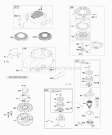 Blower HousingShrouds Electric Starter Flywheel Rewind Starter Diagram and Parts List for 125607-0148-B1  Briggs and Stratton Engine